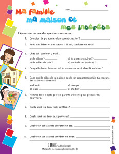 Ma famille, ma maison et mes intérêts
