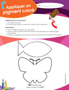 Appliquer un pigment coloré – Préscolaire et 1er cycle