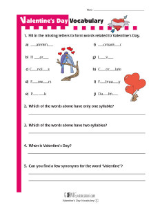 Valentine's Day Vocabulary