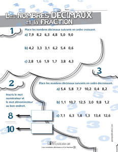 Les nombres décimaux et la fraction