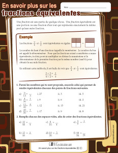 En savoir plus sur les fractions équivalentes