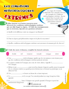 Les conditions météorologiques extrêmes