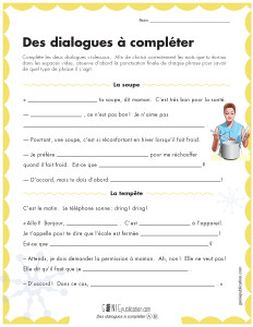 Des dialogues à compléter