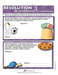 Résolution de problèmes avec nombres décimaux – 3