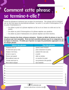 Comment cette phrase se termine-t-elle ?