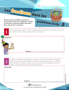 Les fractions dans les problèmes écrits 2