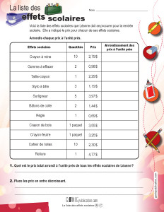 La liste des effets scolaires