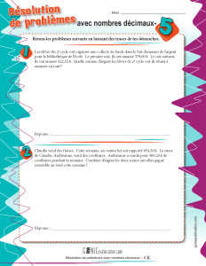 Résolution de problèmes avec nombres décimaux – 5