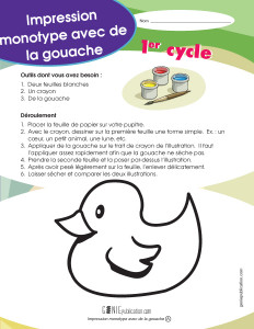 Impression monotype avec de la gouache
