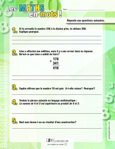Les maths en mots !