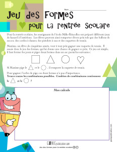 Jeu des formes pour la rentrée scolaire