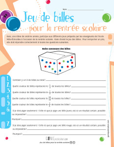 Jeu de billes pour la rentrée scolaire