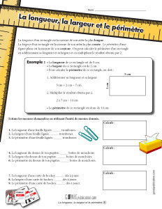 La longueur, la largeur et le périmètre