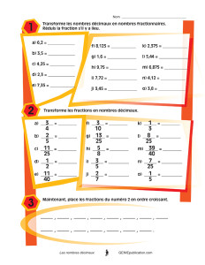 Les nombres décimaux