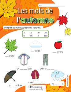 Les mots de l'automne