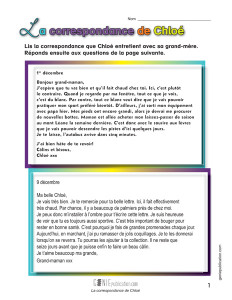 La correspondance de Chloé