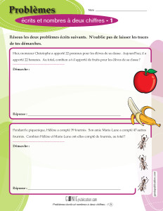 Problèmes écrits et nombres à 2 chiffres – 1