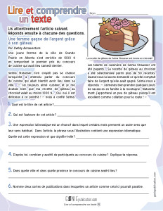 Lire et comprendre un texte