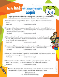 Traits innés et comportements acquis