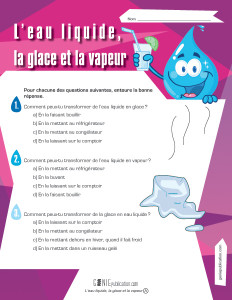L'eau liquide, la glace et la vapeur