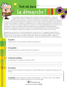 Tout est dans la démarche