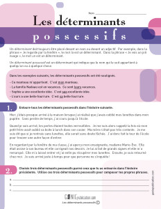 Les déterminants possessifs