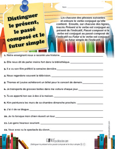 Distinguer le présent, le passé composé et le futur simple