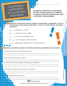 Les phrases exclamatives et les phrases impératives