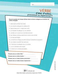 Verbe d'état, d'action, pronominal ou impersonnel ?