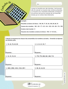 Calculer la moyenne – 1