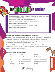Les adjectifs de couleur