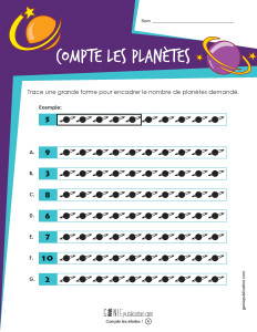 Compte les planètes !