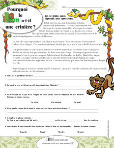 Pourquoi le lion a-t-il une crinière ?