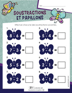 Soustractions et papillons