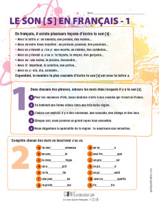 Le son [s] en français – 1