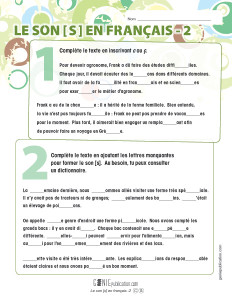 Le son [s] en français – 2