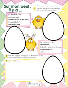 Sur mon œuf, il y a...