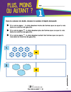 Plus, moins ou autant ? 1