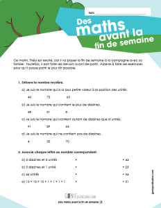 Des maths avant la fin de semaine