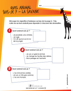 Quel animal suis-je ? – La savane