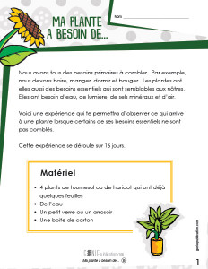 Ma plante a besoin de...