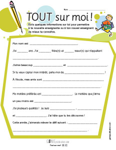 Tout sur moi ! – 2e et 3e cycles