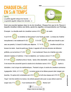 Chaque chose en son temps