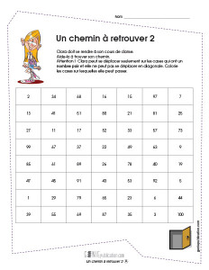 Un chemin à retrouver (Nombres pairs)