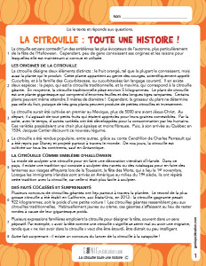 La citrouille : toute une histoire !