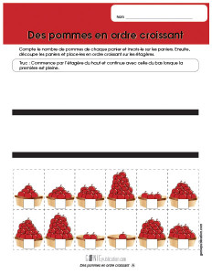 Des pommes en ordre croissant