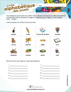 L'ordre alphabétique des jouets