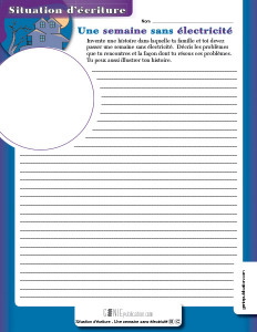 Situation d'écriture – Une semaine sans électricité