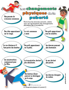 Les changements physiques de la puberté