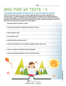 Analyser un texte 1